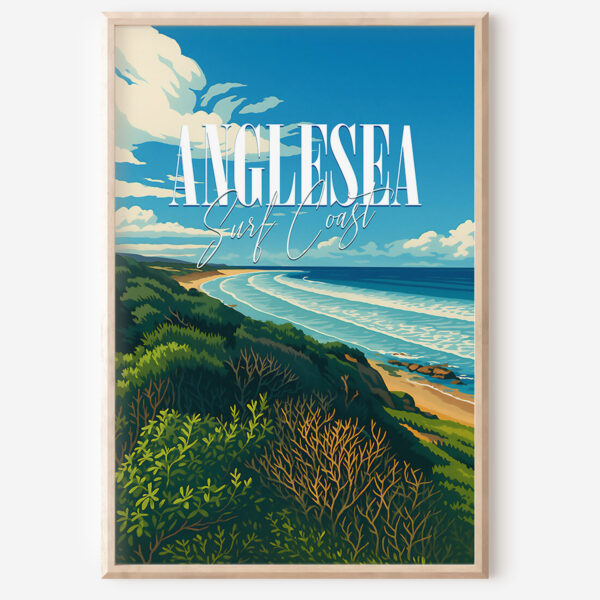 Anglesea Retro Travel Poster