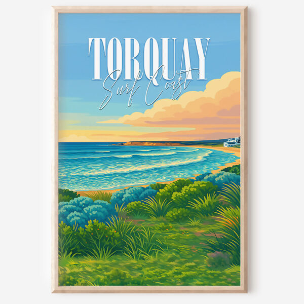 Torquay Retro Travel Poster